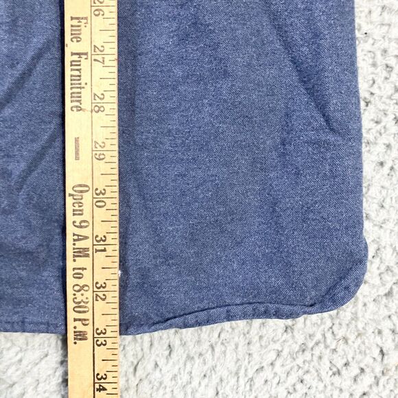 LL Bean Shirt Mens Large Tall Blue Chamois Flannel Heavy Weight Pockets Outdoors - Picture 4 of 5